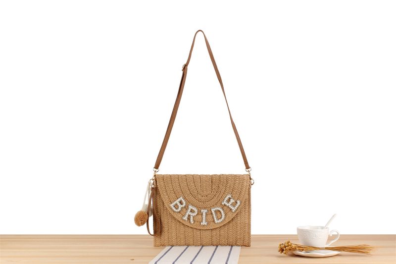 Damesmode Enkele Schouder Stro Pastorale Stijl Strandtas_voghion.com