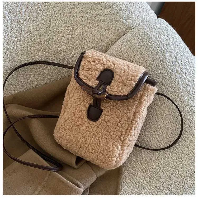 Plüss Crossbody divatos téli női válltáska és kézitáska anya gyerek táskák lánynak C241212_voghion.com