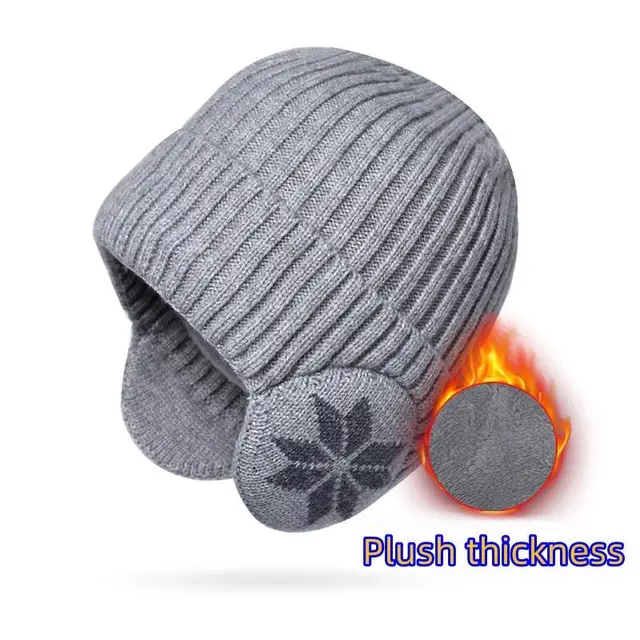 Pălărie de iarnă tricotată Unisex cu căptușeală din blană, cu clapetă pentru urechi, la modă, pentru bărbați și femei, clasică, pentru exterior, căptușeală caldă_voghion.com