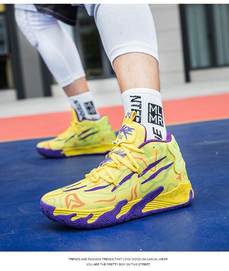 Paarse heren dames indoor en outdoor lage schokabsorberende antislip stevige basketbalschoenen_voghion.com