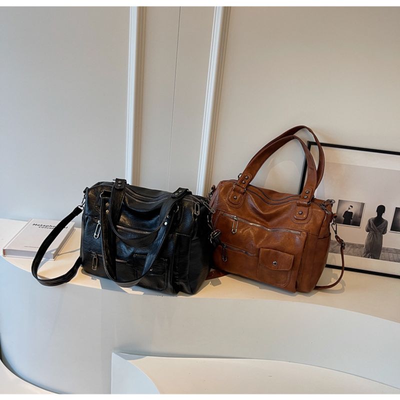 Einzelner Schulter Crossbody Business Gepäcktasche große Kapazität weibliche Tasche lässig Retro Reise Handtasche_voghion.com