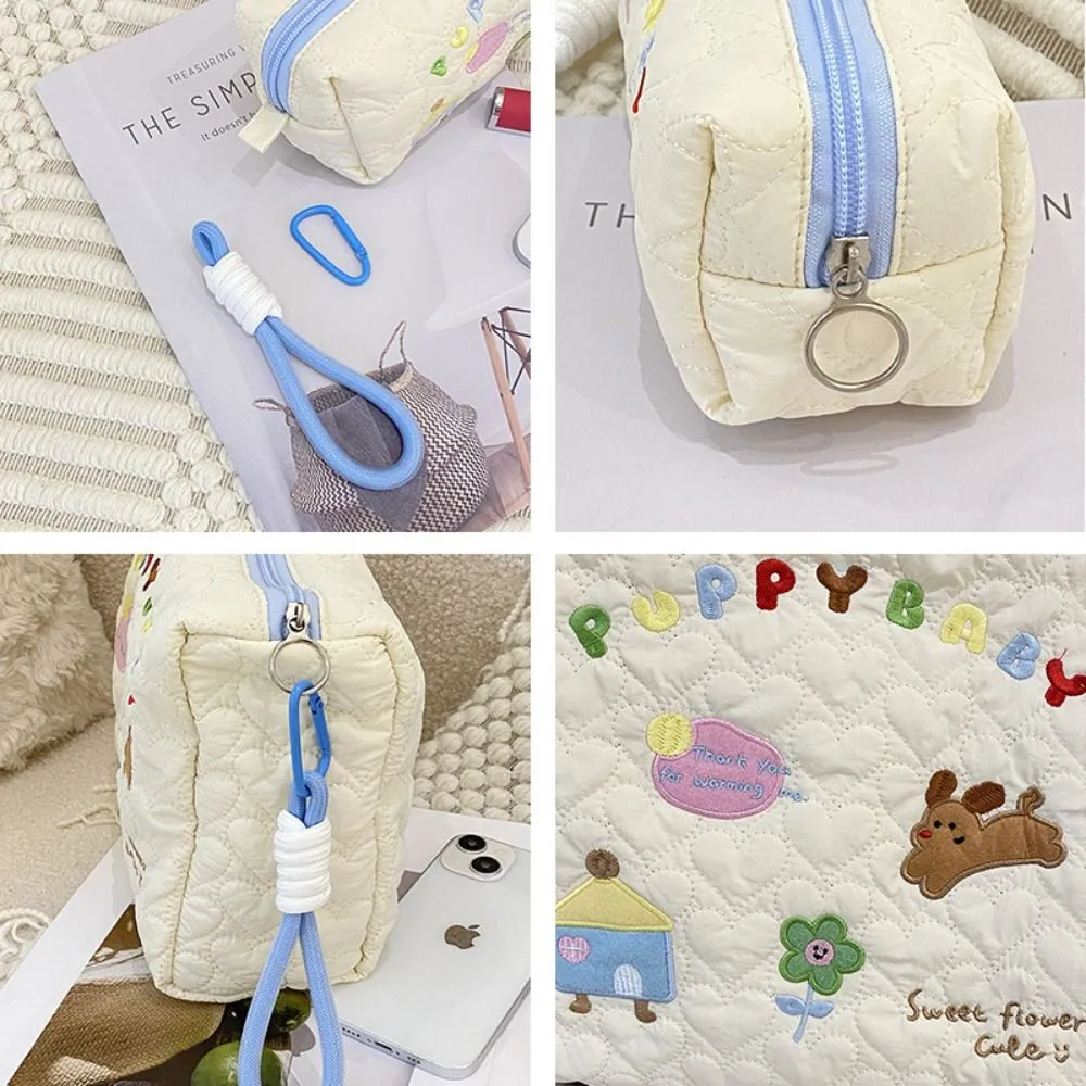 Cute Cartoon Print Makeup Cotton Large Capacity Storage Bag Cosmetic Organizer Pencil Case Toiletry Handbag_voghion.com