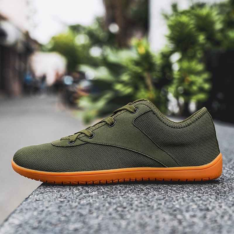 Barfotsneakers for voksne, crosstrainer, tåboks, brede, minimalistiske herresko med null droppsåle, avslappet strikkesko, stor størrelse_voghion.com