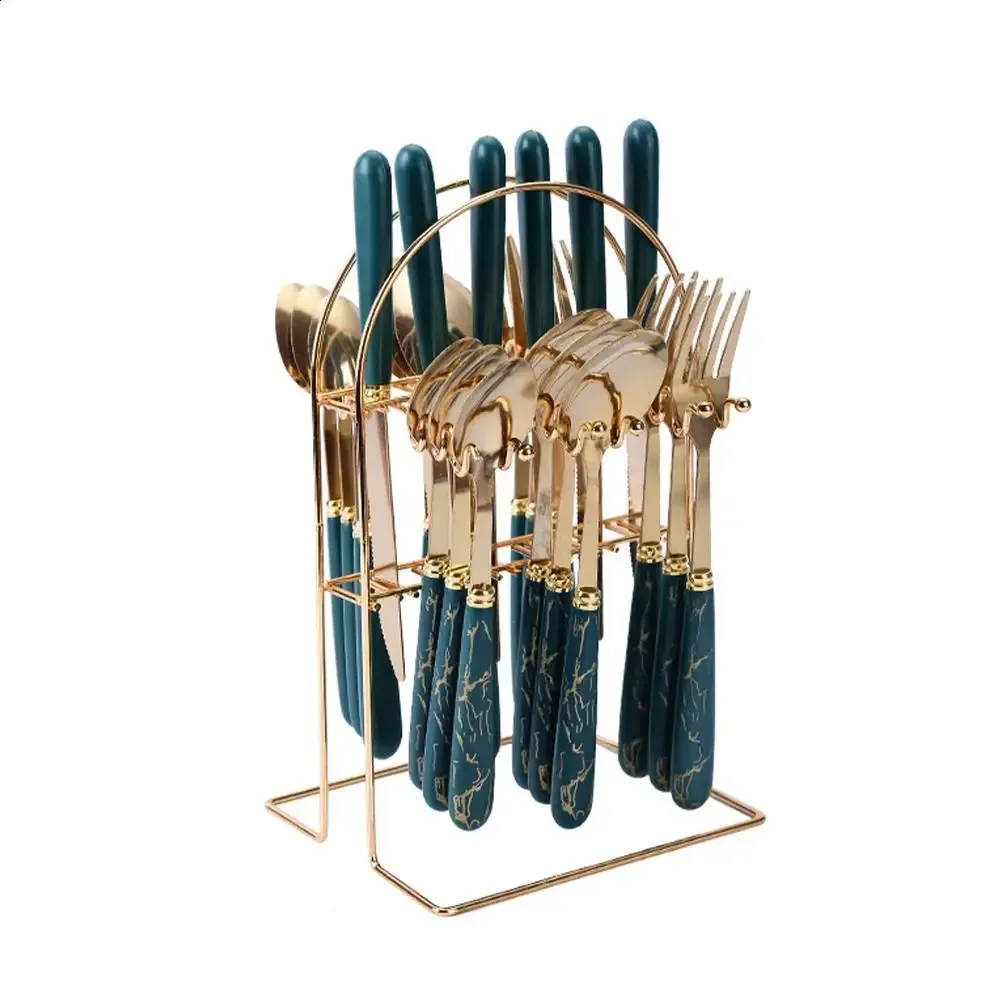 24-Piece Modern Cutlery Set - Includes Storage Holder_voghion.com