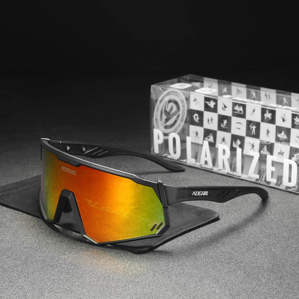 2023 Nieuwe Europese en Amerikaanse KDEAM Eendelige zonnebril Gepolariseerde Outdoor Fietsbril TR90 Sportbril 0722_voghion.com