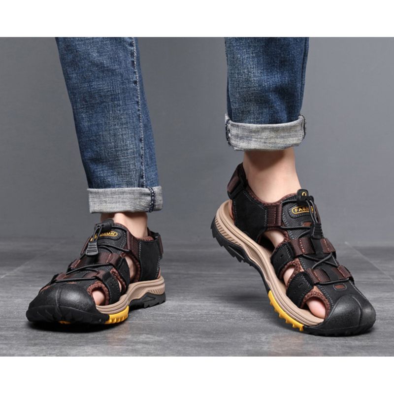 Cross-border plus-size men 2024 summer outdoor non-slip sandals men's new trend leisure beach shoes_voghion.com