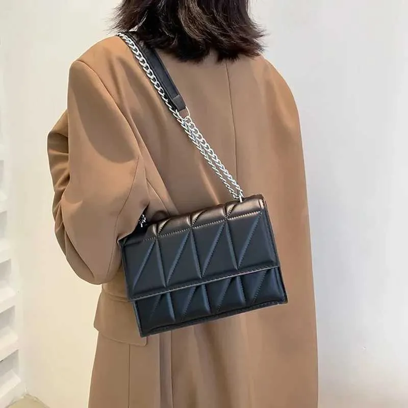Borsa a tracolla da donna alla moda firmata, con manico in pelle PU, tracolla a catena, per donna C241103_voghion.com