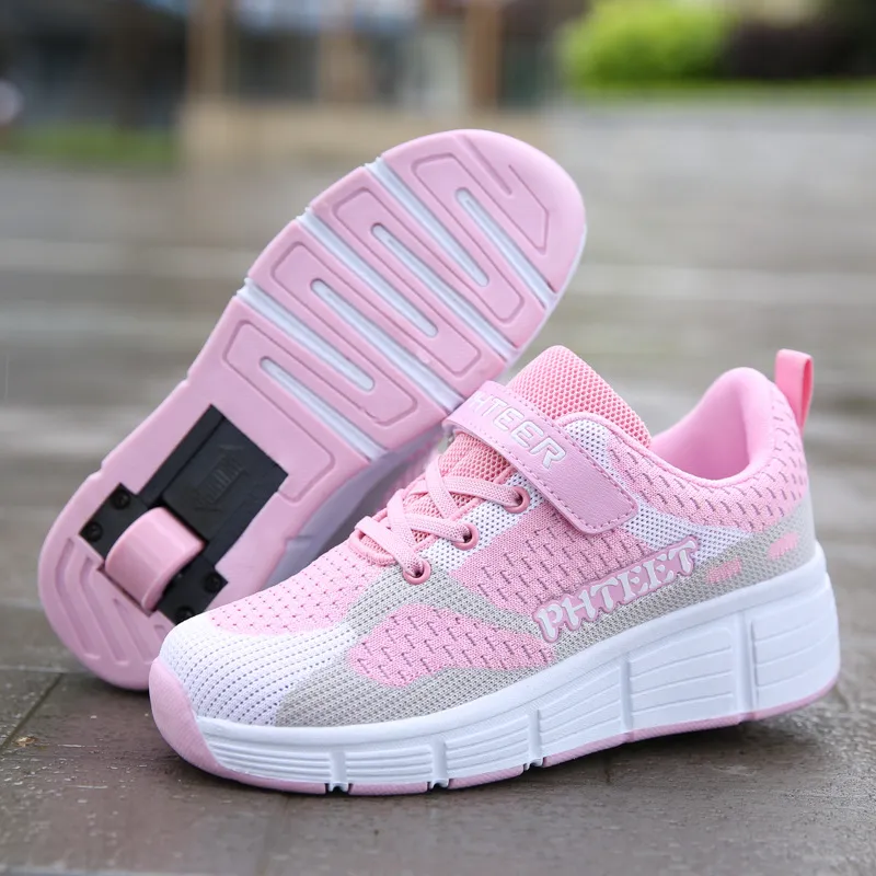 New Kids 2 Wheels Roller Skates Sneakers Skati Outdoor Blade Retractable Flyi Shoes Child Girl Boys Breathable_voghion.com