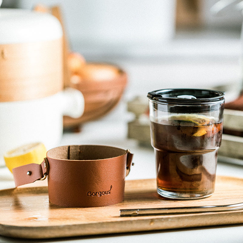 450 ML kaffemugg i glas med replock Halmvatten Mjölkjuice Värmebeständigt lock Glas Te Vin Dryckesgods Glas Tumlare_voghion.com