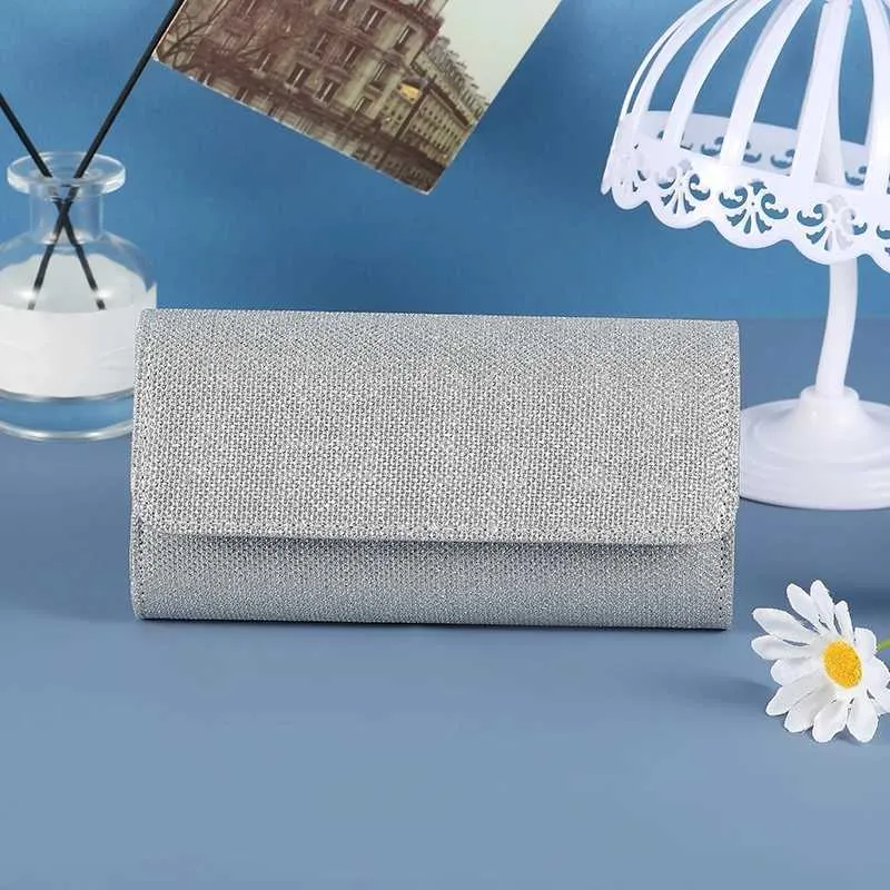 Τελευταίες τσάντες clutch για δεξιώσεις γάμου, απλές, χειροποίητες, βραδινές, crossbody, για γυναίκες, με γκλίτερ και λαμπερή αλυσίδα στον ώμο_voghion.com