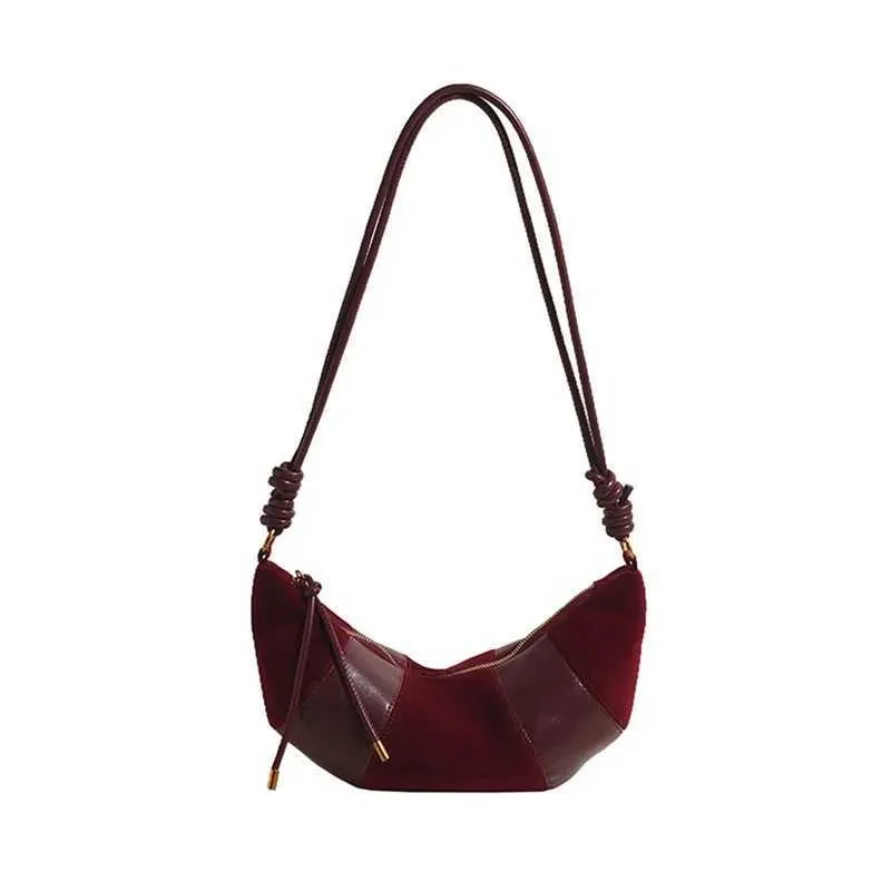 Női Vintage Félhold Crossbody Táska Kis Válltáska Hosszú Pánttal C241217_voghion.com