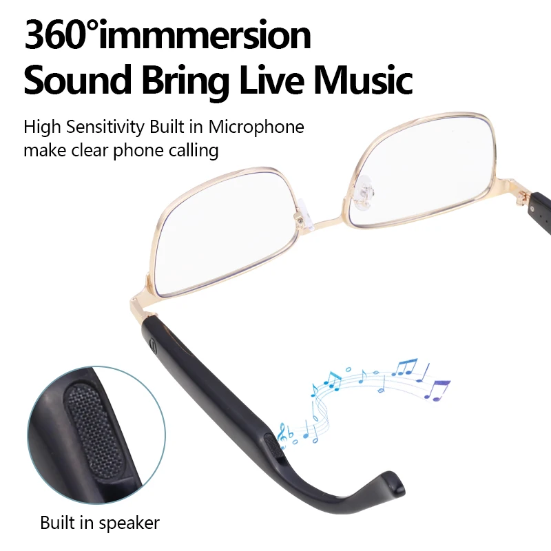 Smart Audio-Brille Anruf Musik Kopfhörer AI Voice Assistant UV400 Polarisierte Blaulicht-Sonnenbrille für Mann/Frau_voghion.com