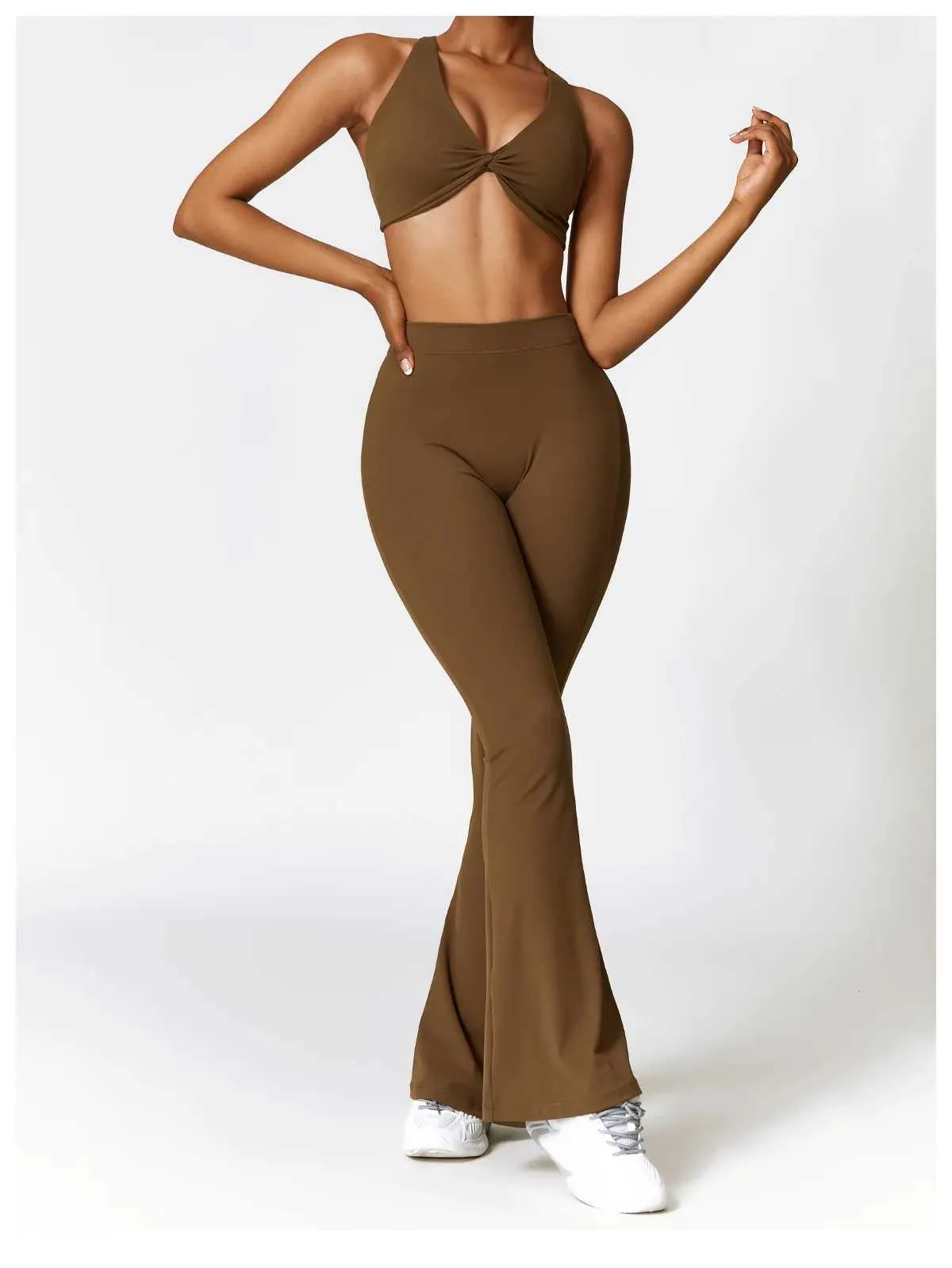 New Yoga Flare Leggings High Waist Wide Leg Pants Women Gym Fiess Sports Flared Pant Dance Trousers V-shaped Hip M llolg_voghion.com