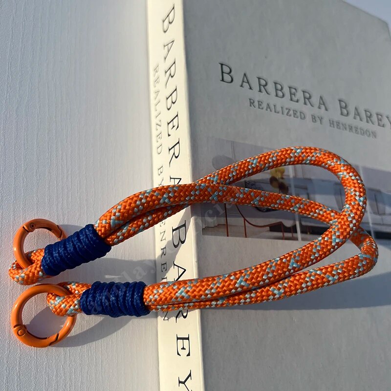Lanyard corto classico alla moda semplice con cordino colorato misto con carta trasparente anti-smarrimento per iPhone Android Cellulare_voghion.com