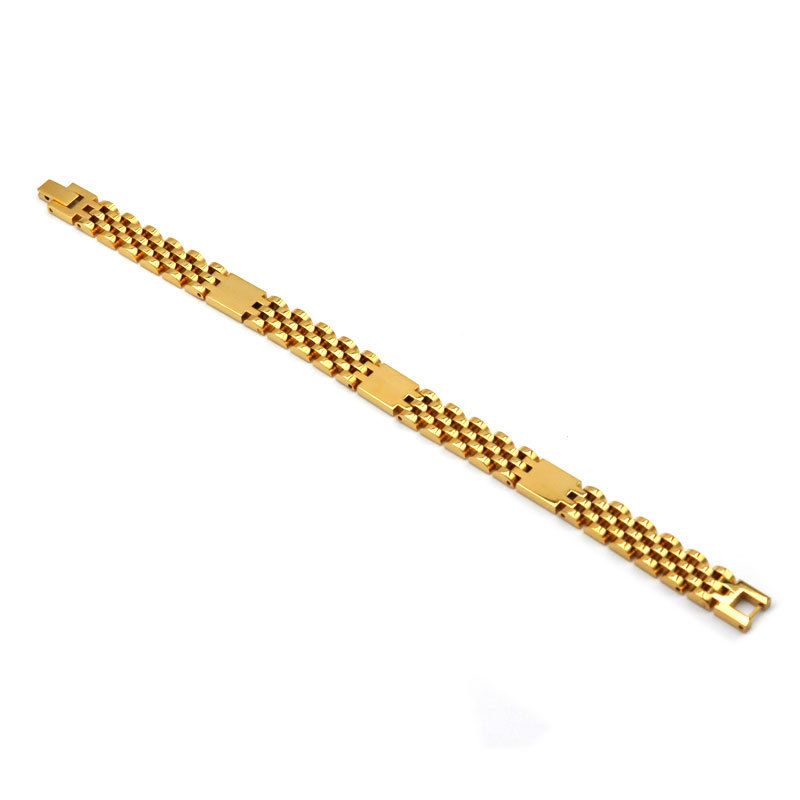 Flat Head Five Bead Ladder Shaped Tank Titanium Bracelet Hot Selling Personality Punk Refined Stainless Steel_voghion.com