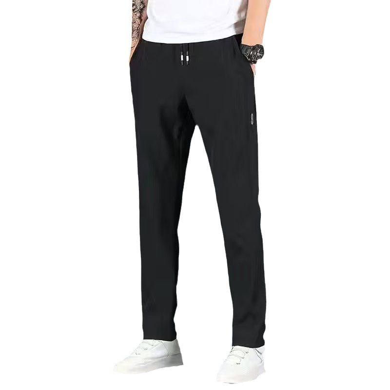 Eisseidenhose für Herren, trendige, lockere, atmungsaktive, Hose, lässige Stappy-Hose im koreanischen Stil, schmal_voghion.com