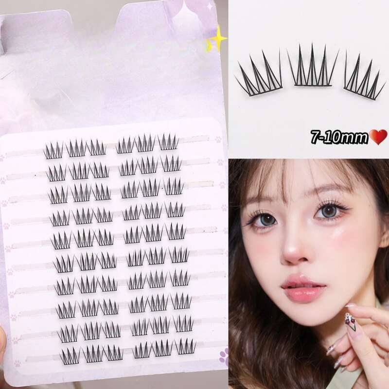 Kleberfreie Kombination aus großvolumigen falschen Wimpern. Aizou Single Cluster Lazy. Neue Show!_voghion.com