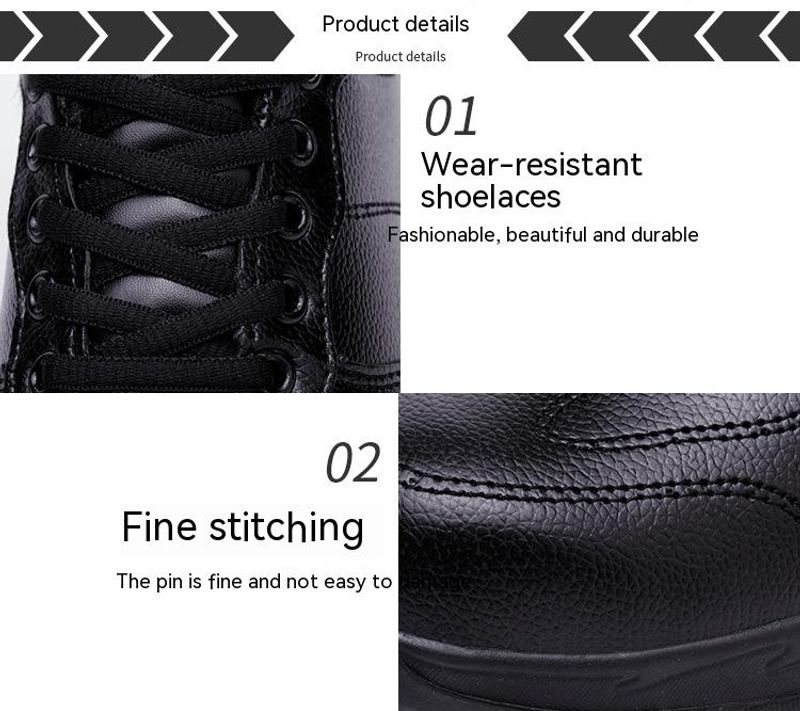 PU Leather Men Safety Anti-smash Anti-puncture waterproof Lightweight Work Sneakers Indestructible Shoes Boots_voghion.com