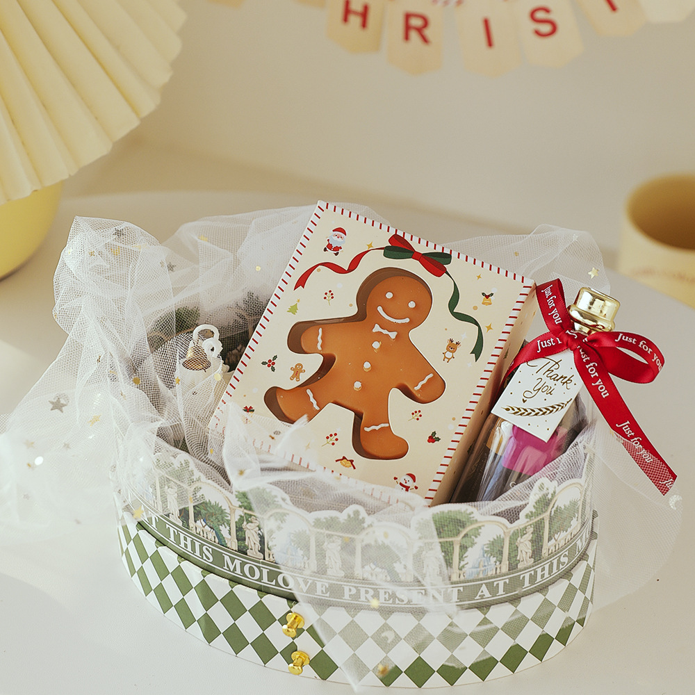 1 bougie aromatique en forme de bonhomme en pain d'épices de Noël (saveur café et lait), décoration et cadeau de bougie de Noël_voghion.com