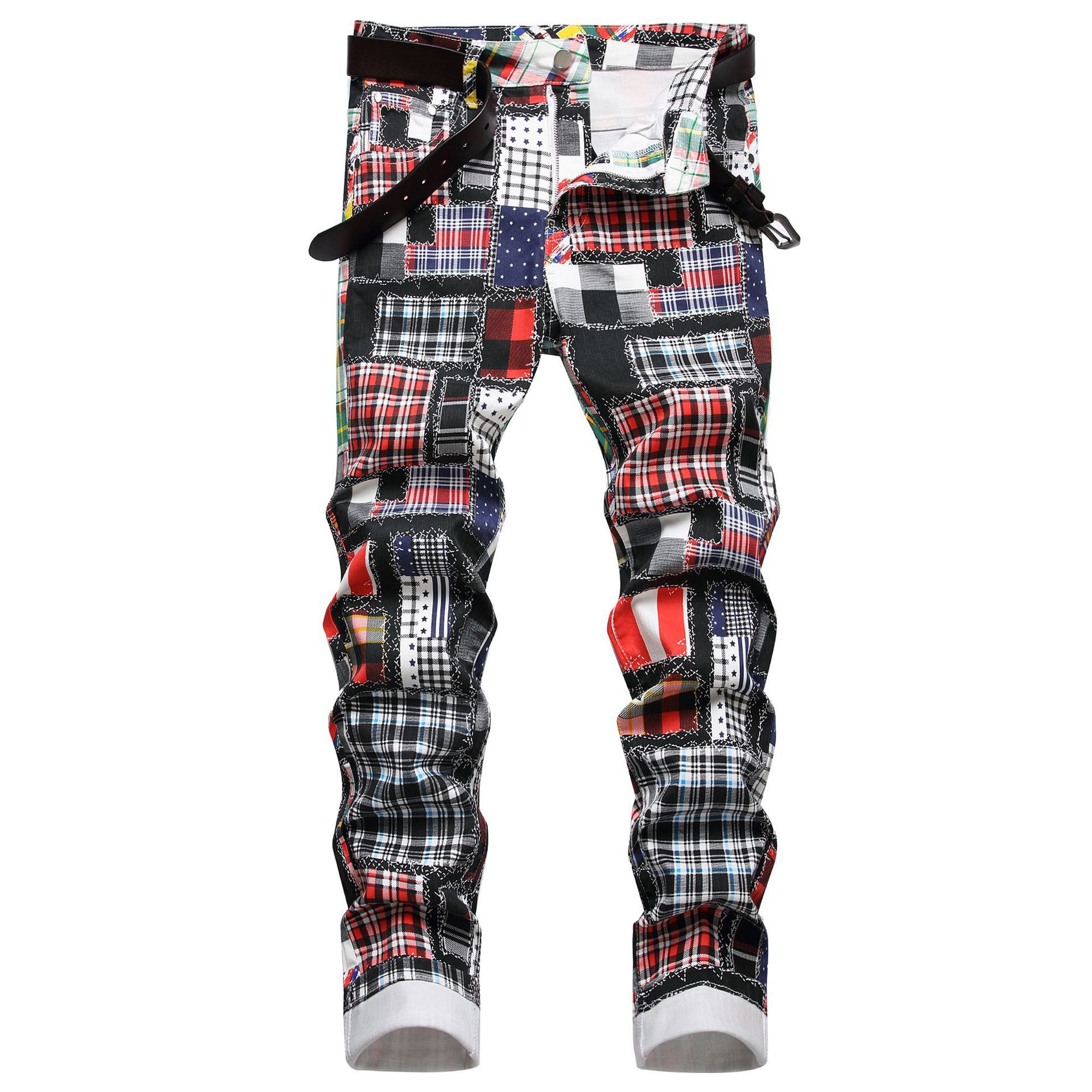 Vêtements pour hommes haut de gamme jeans 3D blanc slim stretch petit droit coton élastique imprimé polyvalent simple vêtements pour hommes