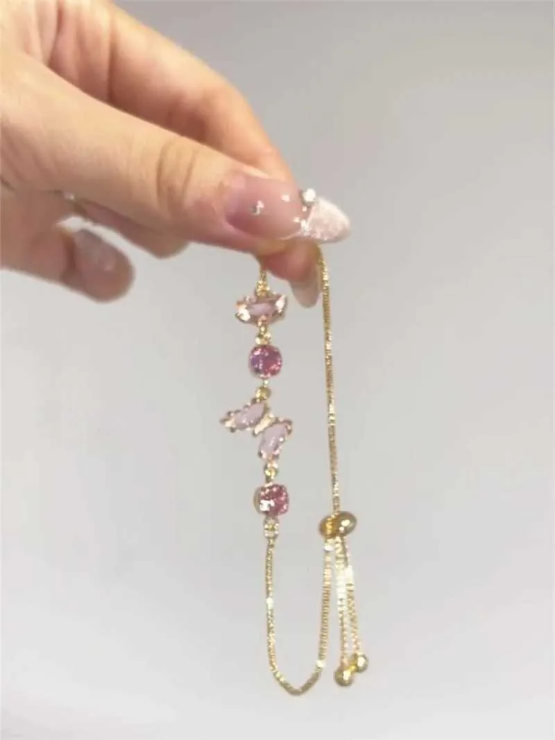 Bracciale a farfalla con cristalli da donna regolabile in oro_voghion.com