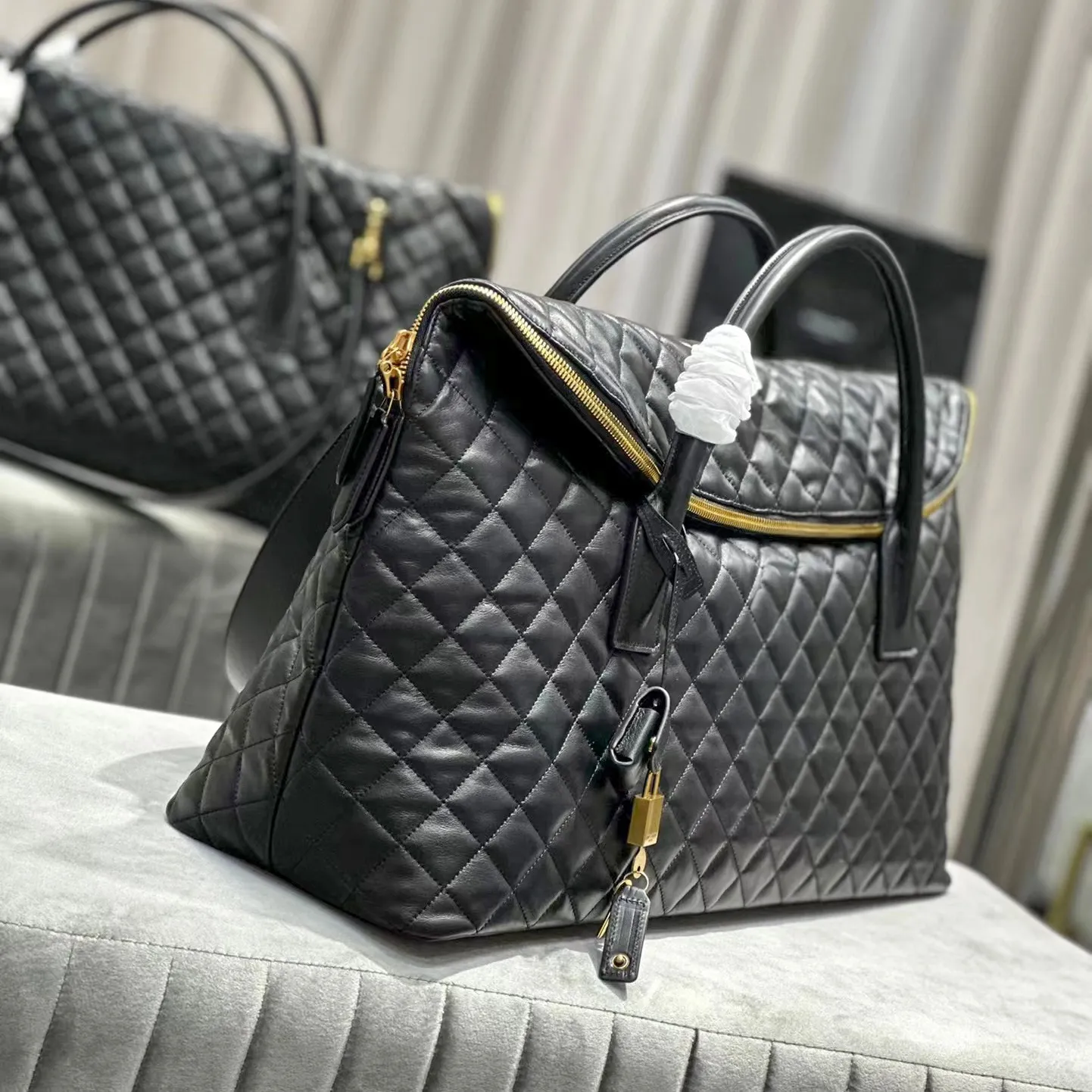 Sacs à main - Sac fourre-tout élégant en cuir matelassé, grand format, inspiré du créateur, sac à bandoulière_voghion.com