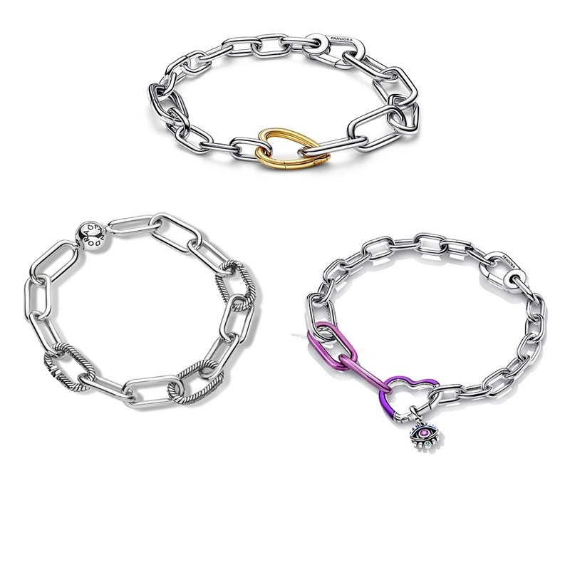Silver DIY Bracelet, Hot Selling New ME Series Pearl Paper Clip Ring Buckle Bracelet