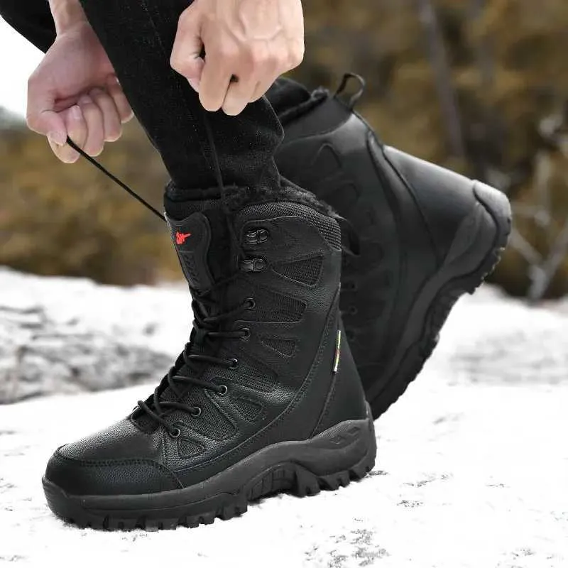 Stiefel Damen Schneestiefel Herren Plateaustiefel rutschfeste Winterpelz warme Schuhe wasserdichte Knöchelstiefel High Heels Größen 36-46 Paar T240906_voghion.com