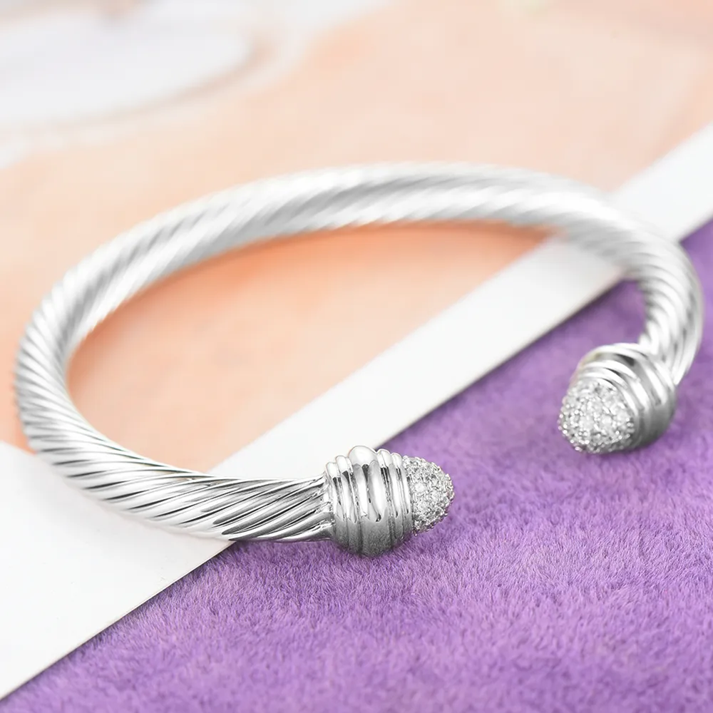 DAVID Designer Jewelry Mans DY Bangle GODKI Trendy Empilhável Cuff Para Mulheres Pulseira Completa Cubic Zircon Cristal_voghion.com