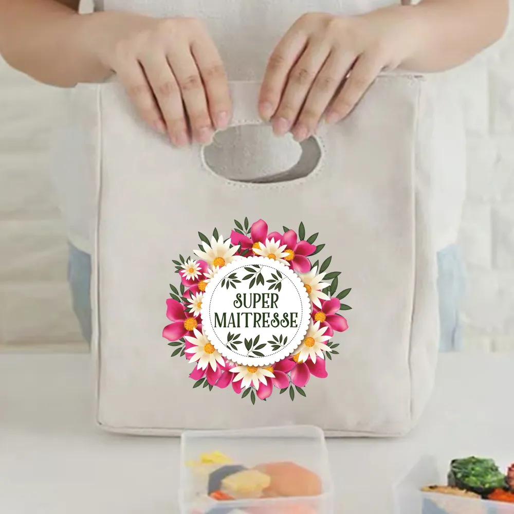 2023 Canvas Lunch Dinner Bags Print Handbag Picnic Travel Breakfast Box Lunchbox School Child Thermal Bag Tote Food Door_voghion.com