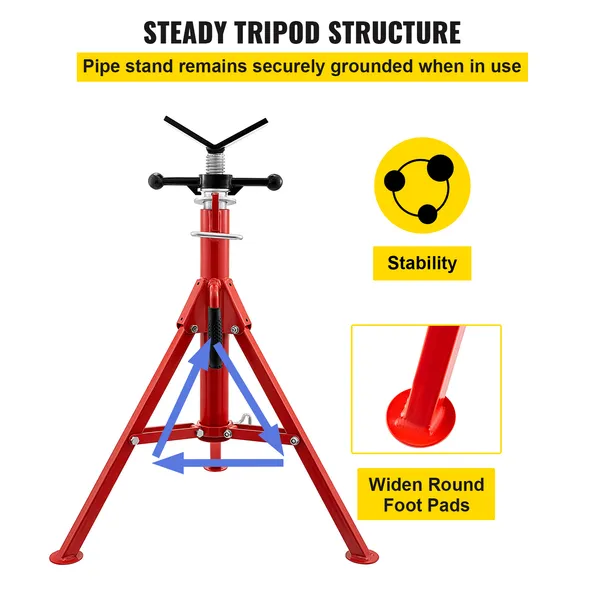 Heavy Duty Pipe Stand Adjustable Steel Support With Clamp Range_voghion.com