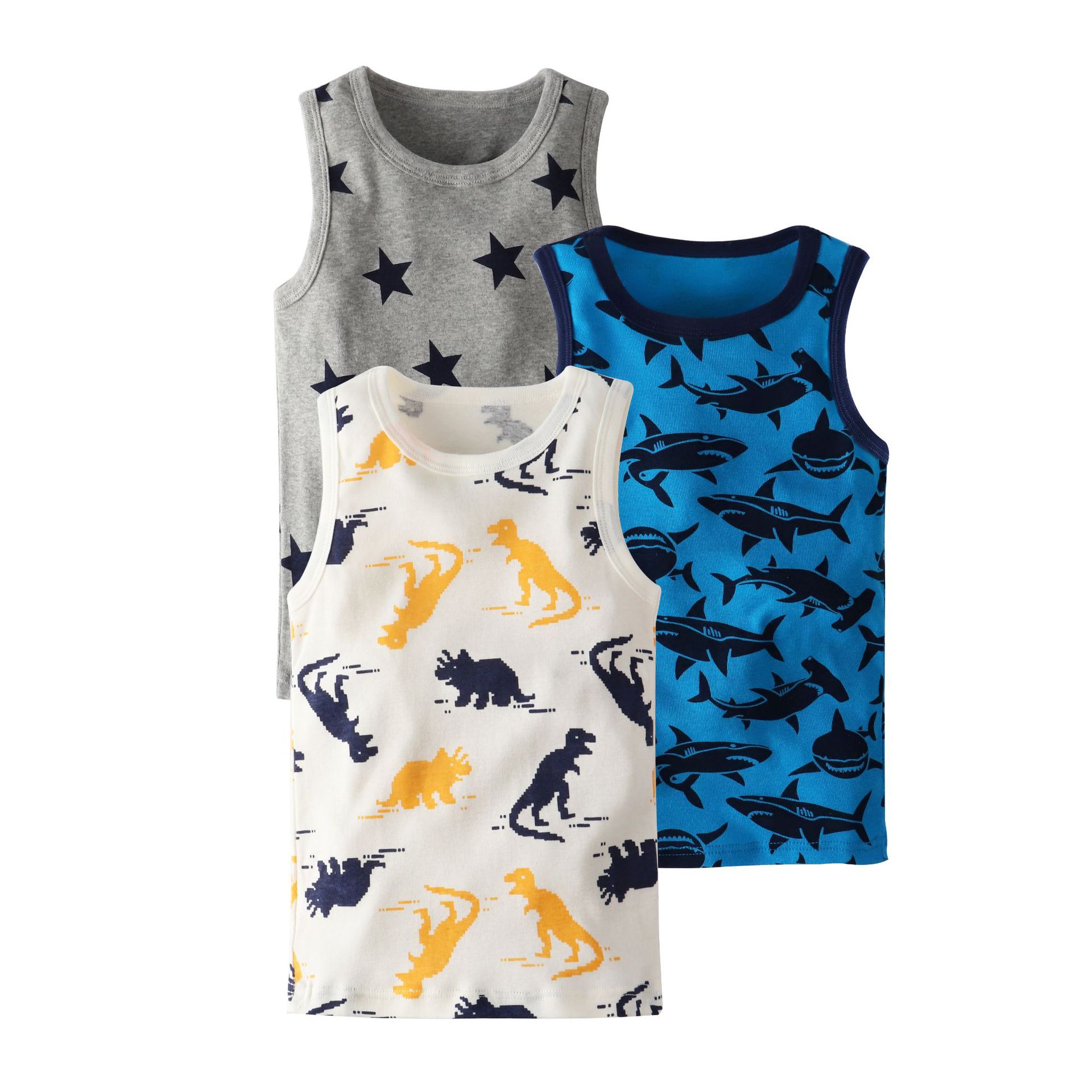 Mother&Kids Children's vest pure cotton summer pure cotton breathable cartoon dinosaur print baby girls wear cotton boys small vest_voghion.com