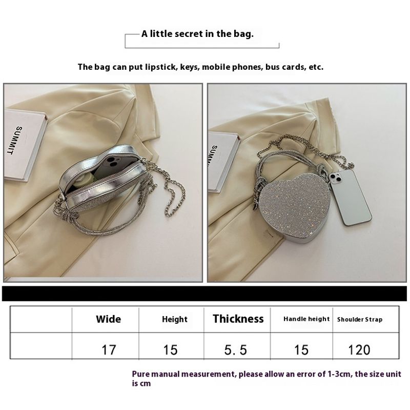 Andralyn Modische Love Modische, vielseitige Umhängetasche 2024 Neue Taschen Bankett Diamond Unterarmtasche für Damen_voghion.com