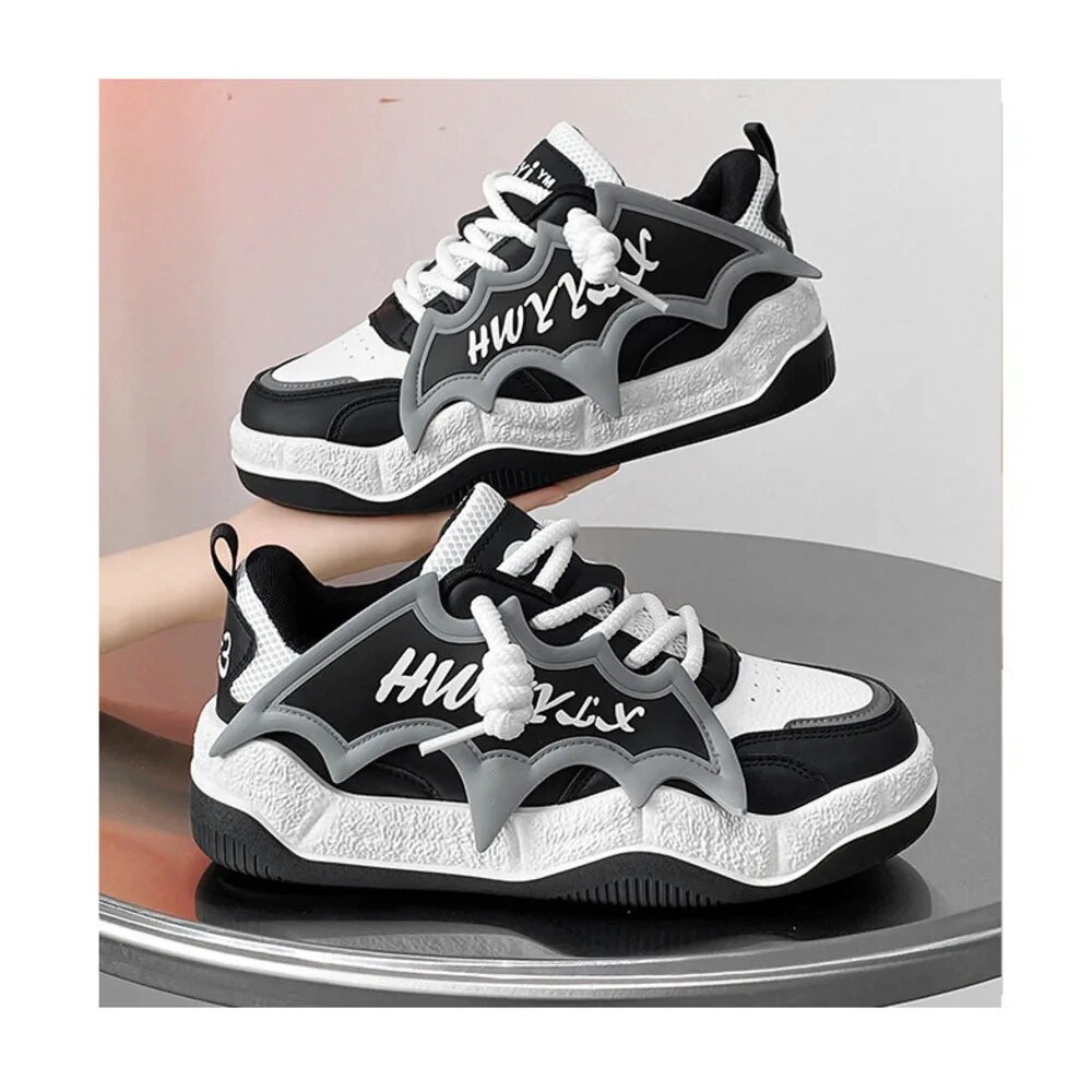 Trendige Sneaker Damen Farbkombination Schnürschuhe Flach_voghion.com