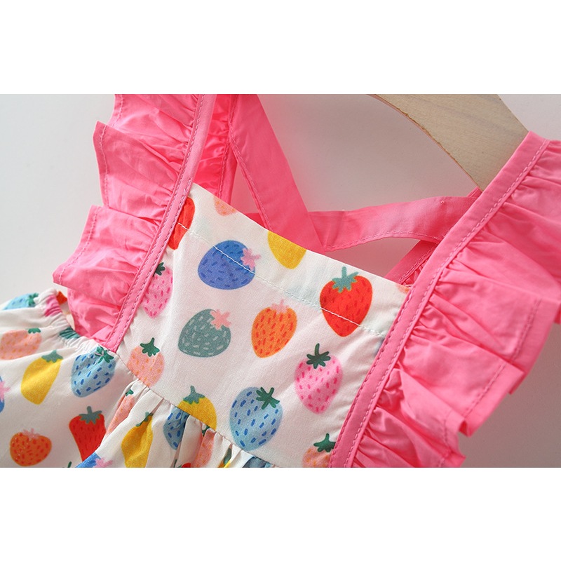 Sommerkleid für Mädchen, rosa, Neckholder, Prinzessinnenkleid, Strand, Hawaii-Geburtstagspartykleid (Mädchen 0–3 Jahre alt), lässiges Puffkleid_voghion.com