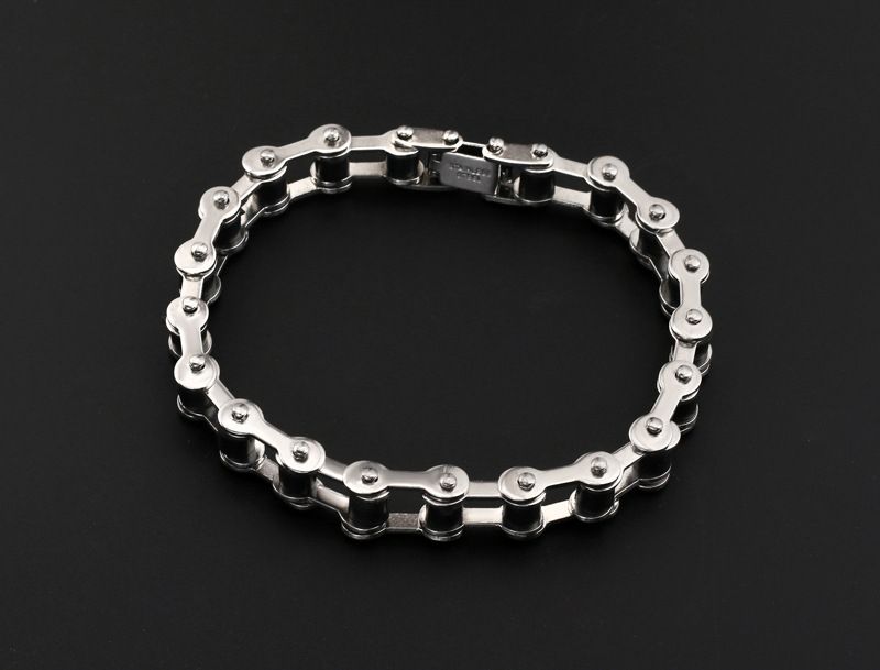 Bracciale da uomo con ciondolo a forma di catena per bicicletta in acciaio inossidabile, stile trendy e di personalità._voghion.com