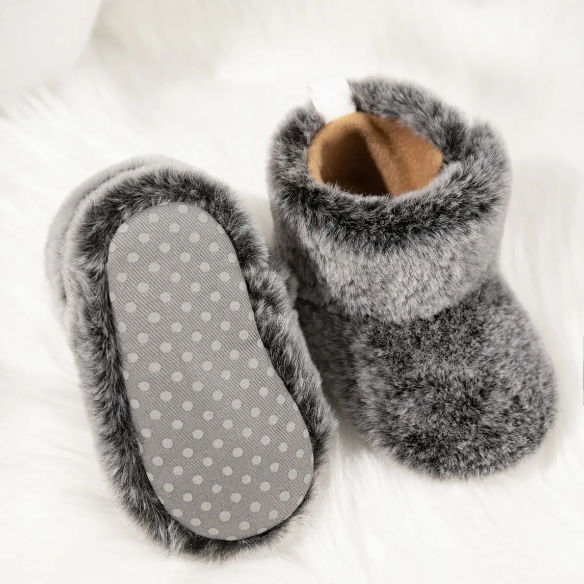 Babyschuhe für Neugeborene, Jungen und Mädchen, rutschfeste, weiche Sohle, Krippenschuhe, Cutefeet, Kleinkind, Plüsch, Flusen, warm, für den Winter, Prewalker_voghion.com