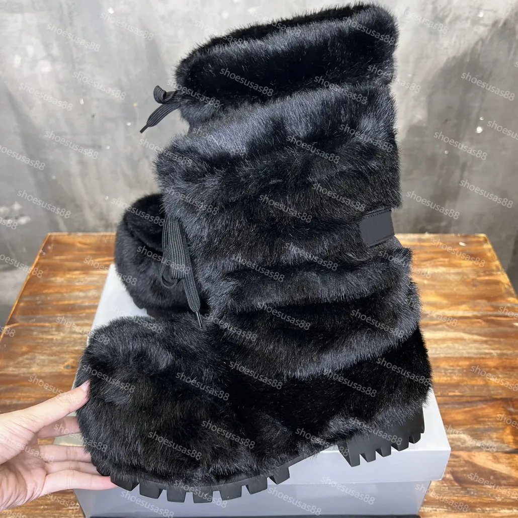 Alaska Dames Designer Snow Nylon Ski Bootie Heren Chunky Winterlaarzen Topkwaliteit Booties Schoen zonder doos_voghion.com