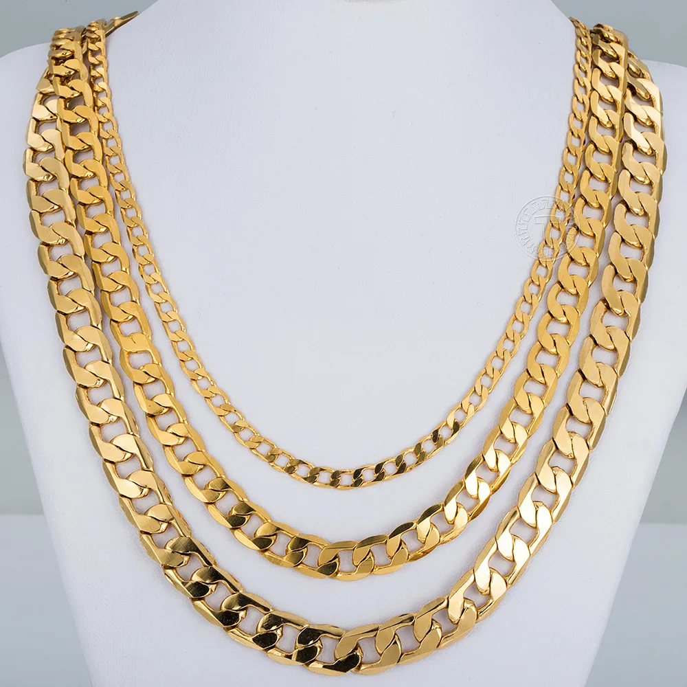 Cadenas de moda, regalo, cadena de oro, collares para hombres, mujeres, joyería, collar para hombres, cadena de eslabones cubanos rellena_voghion.com