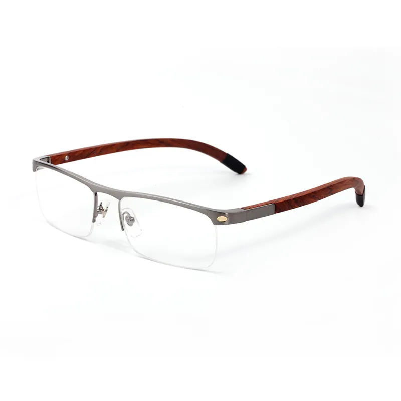 Lunettes de lecture homme design monture acier et branches bois_voghion.com