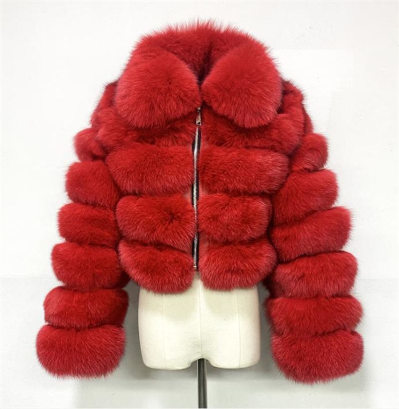 Vêtements pour femmes manches courtes en fourrure pour femmes automne et hiver hauts chauds manteau en peluche tendance_voghion.com