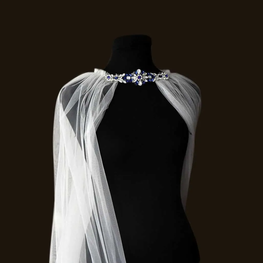 Gioielli per capelli Donna VG28 Mantello elegante Mantello Velo Semplice Bolero da sposa Morbido scialle in tulle Abito da sposa Accessori per_voghion.com