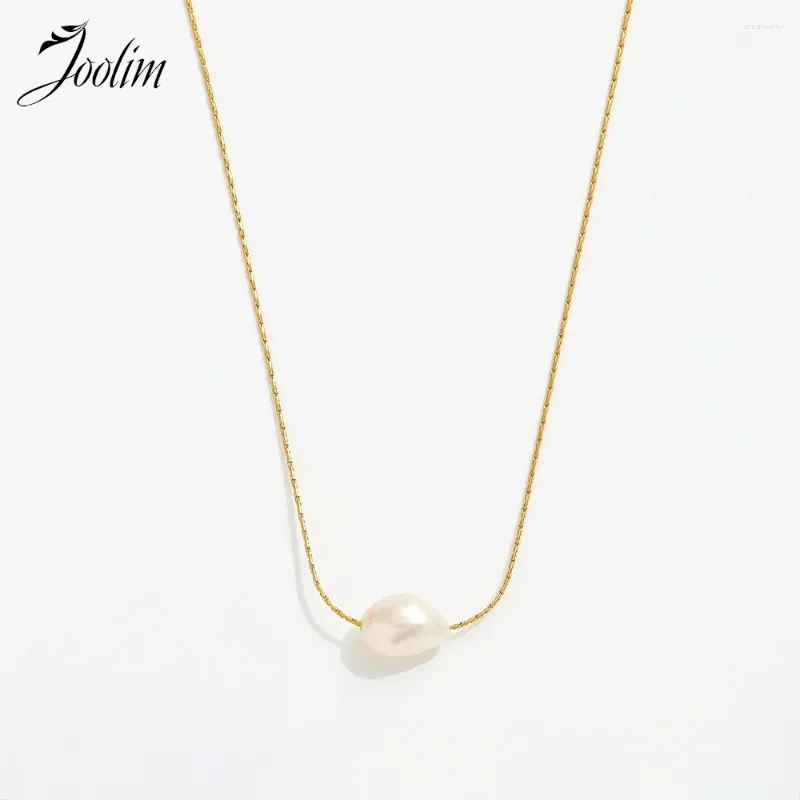 Chains Joolim Jewelry Wholesale No Fade Fashion Irregular Natural Freshwater Baroque Pearl Pendant Stainless Steel_voghion.com