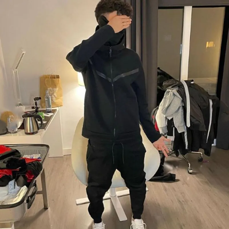 Tracuits Anzug Hoodie Mode Casual Sport Reißverschluss Jacke Hose Anzughose Männer Neu in Herren-Sets 230922_voghion.com
