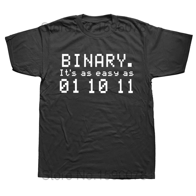 Magliette divertenti per programmatori di codice binario per computer, regalo per geek, uomo e donna, a maniche corte, con grafica, abbigliamento maschile_voghion.com