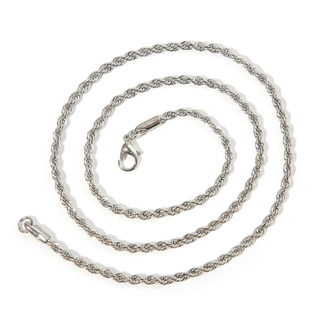 Collana con catena cubana in acciaio inossidabile da 3 mm, classica alla moda, per uomo e donna_voghion.com