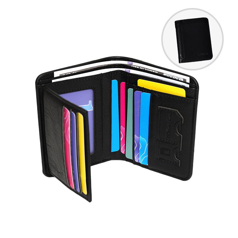 Herren Geldbörse High End Retro PU Kurze Herren Klappbare Kreditkartentasche Kann Münzgeldbörse Verstauen_voghion.com