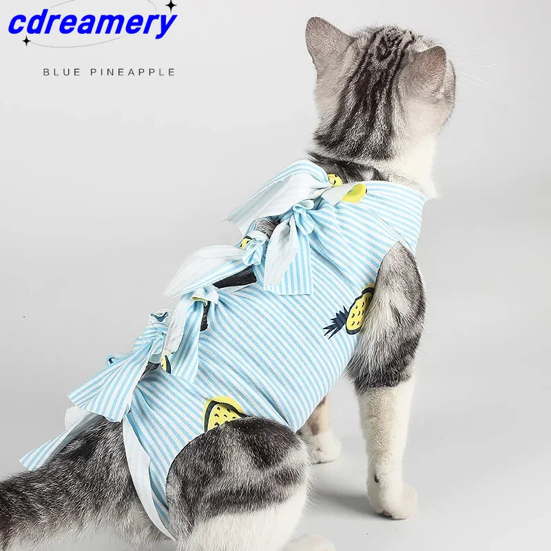 Anti-licking Sterilization Cat Clothes Recovery Suit After Surgery Breathable Physiological Puppy Anti-scratch Body Strap Vest_voghion.com