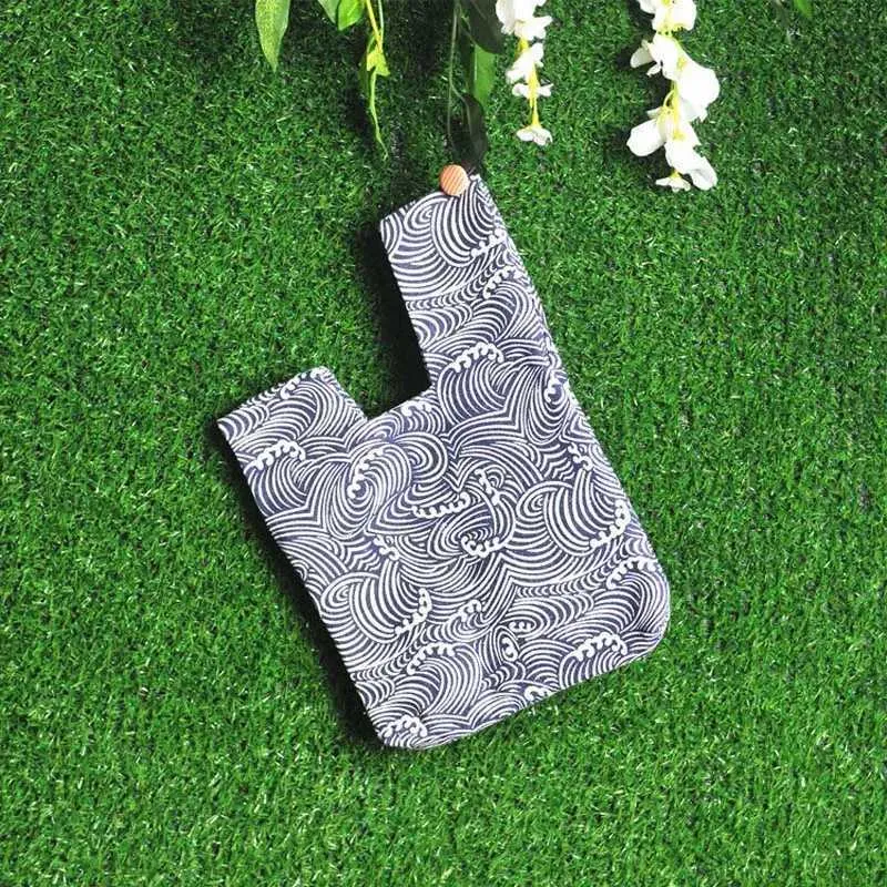 Borsa da polso con nodo da bar da donna, stile giapponese, con onde, portafoglio caldo per monete e borsa per feste con cellulare Y241106_voghion.com