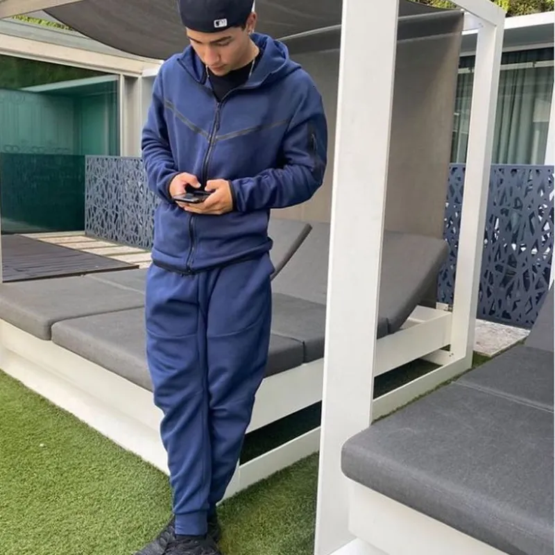 Tracuits Anzug Hoodie Mode Casual Sport Reißverschluss Jacke Hose Anzughose Männer Neu in Herren-Sets 230922_voghion.com